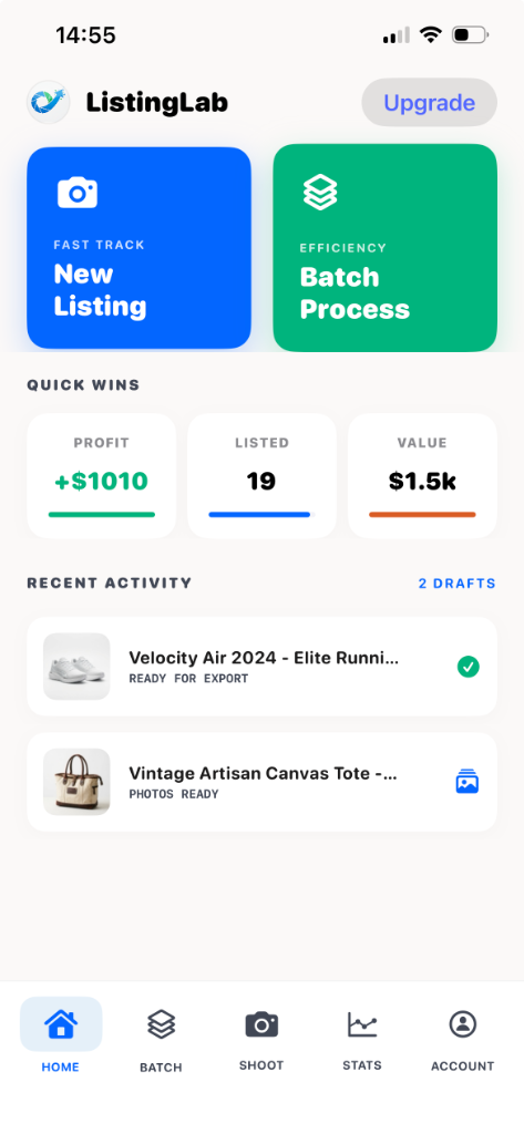ListingLab Main Dashboard View
