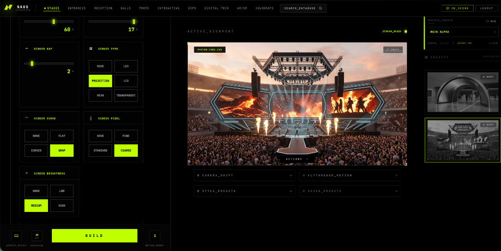NaosStudio Production Dashboard