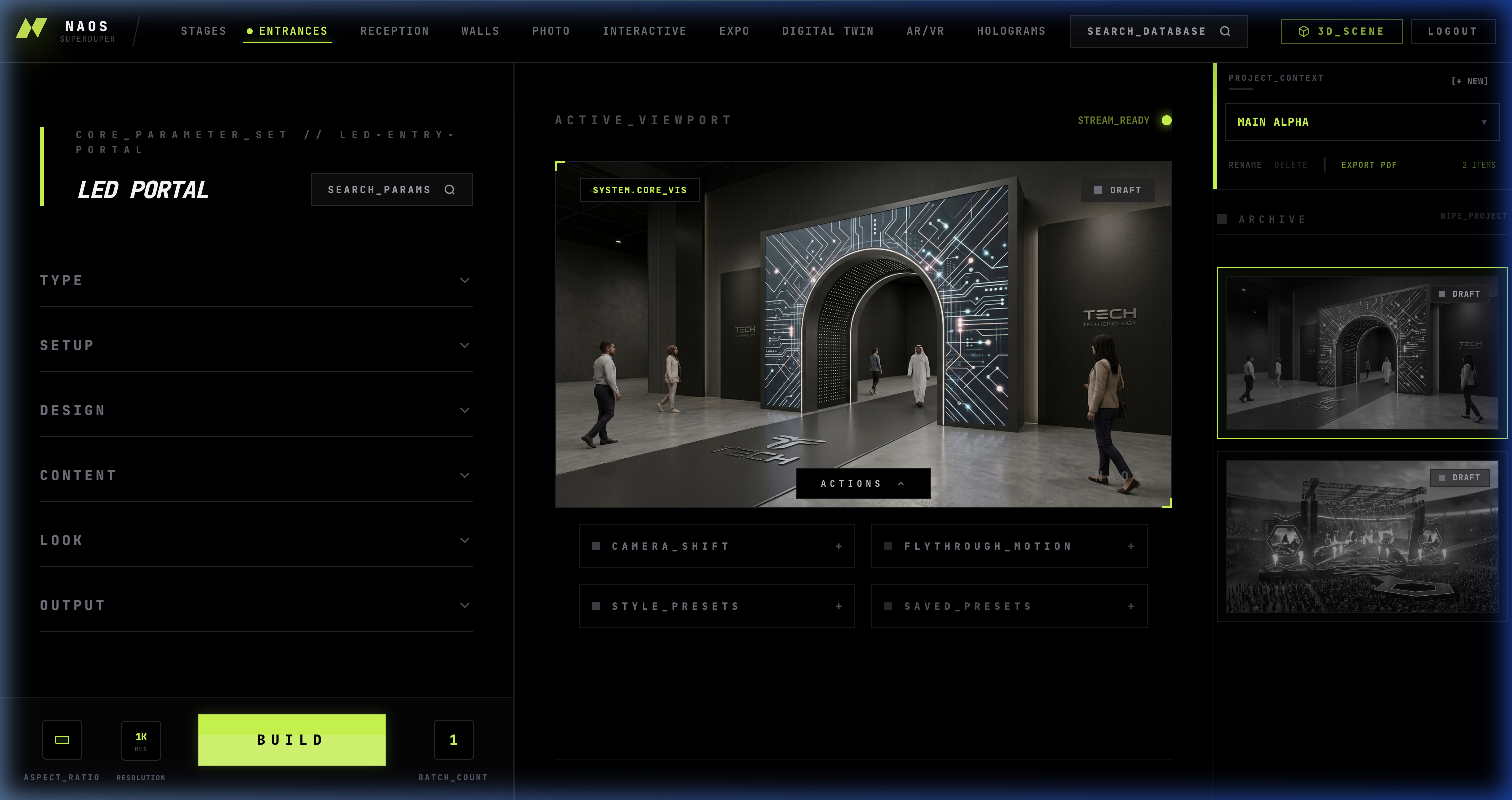 NaosStudio Stage Configuration Sub-view